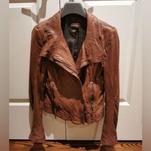 Genuine leather biker jacket